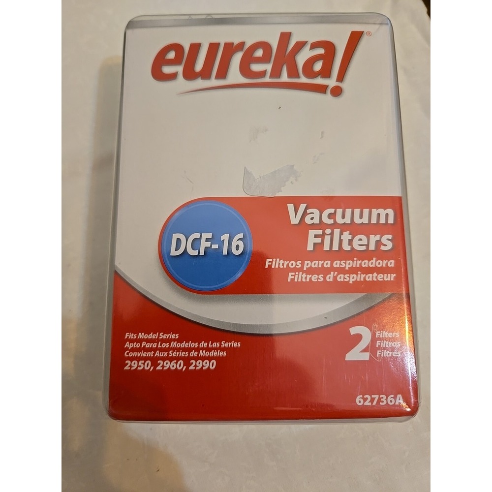 Eureka Brand Vacuum Filter DCF-16 ONLY 1 IN BOX!  New - 62376A - 2950 2960 2990